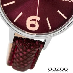 Oozoo Damen Armbanduhr Timepieces C9482 Quarz Leder weinrot UOC9482