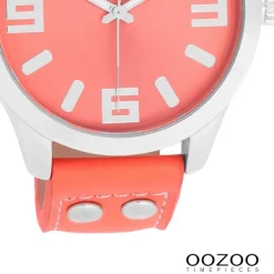 Oozoo Damen Armbanduhr Timepieces Analog Leder orange rot UOC1073A