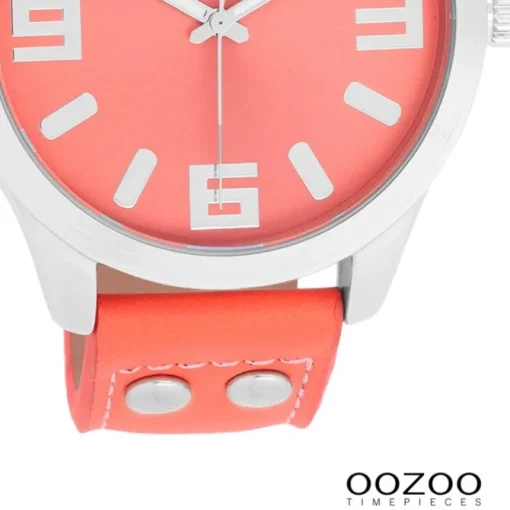 Oozoo Damen Armbanduhr Timepieces Analog Leder orange rot UOC1073A
