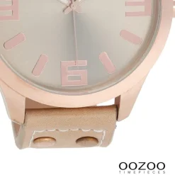 Oozoo Damen Armbanduhr Timepieces Analog Leder beige UOC1101A