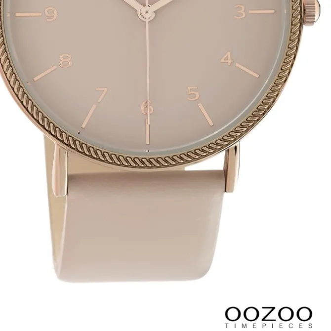 Oozoo Damen Armbanduhr Timepieces Analog Leder beige rosa UOC10820