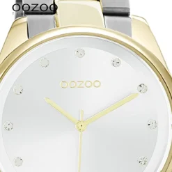 Oozoo Damen Armbanduhr Timepieces C10960 Analog Edelstahl silber-gold UOC10960