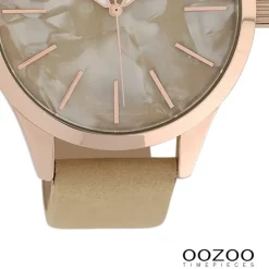 Oozoo Damen Armbanduhr Timepieces Analog Textil sandfarben gelb UOC10070