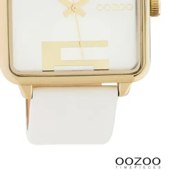 Oozoo Damen Armbanduhr Timepieces Analog Leder weiß UOC10360