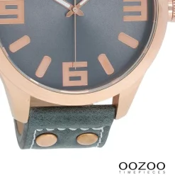 Oozoo Damen Armbanduhr Timepieces Analog Leder dunkelblau UOC1107A