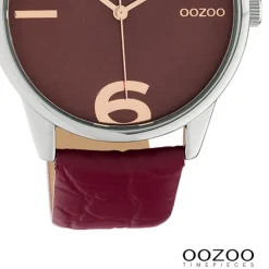 Oozoo Damen Armbanduhr Timepieces Analog Leder weinrot UOC10378