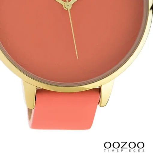 Oozoo Damen Armbanduhr Timepieces Analog Leder pfirsichrosa UOC10572