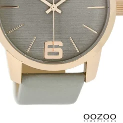 Oozoo Damen Armbanduhr Timepieces Analog Leder grau UOC9090A