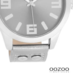 Oozoo Damen Armbanduhr Timepieces Analog Leder silber UOC1082A