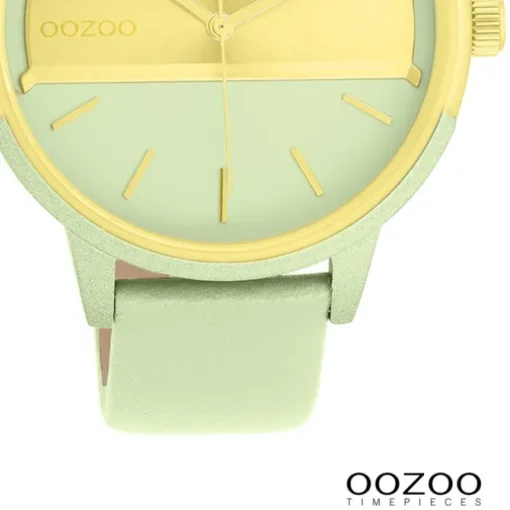 Oozoo Damen Armbanduhr Timepieces Analog Lederband hellgrün UOC11458