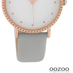 Oozoo Damen Armbanduhr Timepieces Analog Leder grau UOC10420