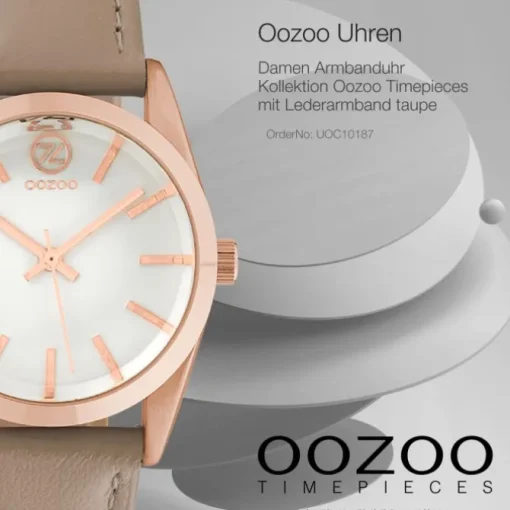 Oozoo Damen Armbanduhr Timepieces Analog Leder taupe hellbraun UOC10187