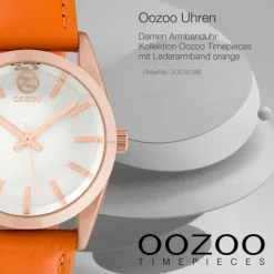 Oozoo Damen Armbanduhr Timepieces Analog Leder orange UOC10188