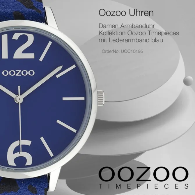 Oozoo Damen Armbanduhr Timepieces Analog Leder blau schwarz UOC10195