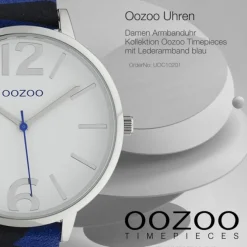 Oozoo Damen Armbanduhr Timepieces Analog Leder blau schwarz UOC10201