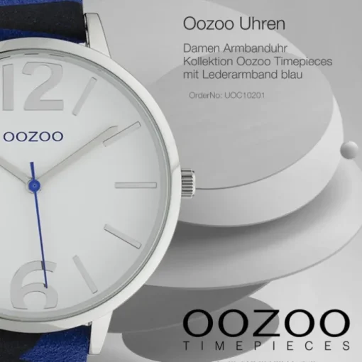 Oozoo Damen Armbanduhr Timepieces Analog Leder blau schwarz UOC10201