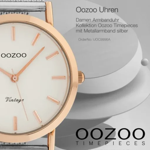 Oozoo Damen Armbanduhr Timepieces Analog Metall silber UOC9996A