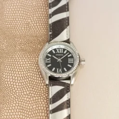 Oozoo Damen Armbanduhr Timepieces Analog Leder schwarz weiß UOC10268