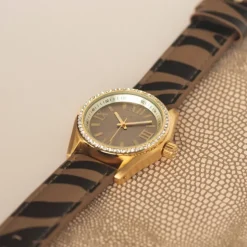Oozoo Damen Armbanduhr Timepieces Analog Leder bronze schwarz UOC10271