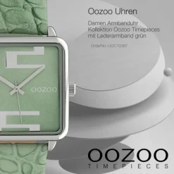 Oozoo Damen Armbanduhr Timepieces Analog Leder grün UOC10367