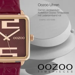 Oozoo Damen Armbanduhr Timepieces Analog Leder rot UOC10368