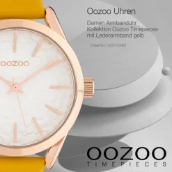 Oozoo Damen Armbanduhr Timepieces Analog Leder gelb UOC10463
