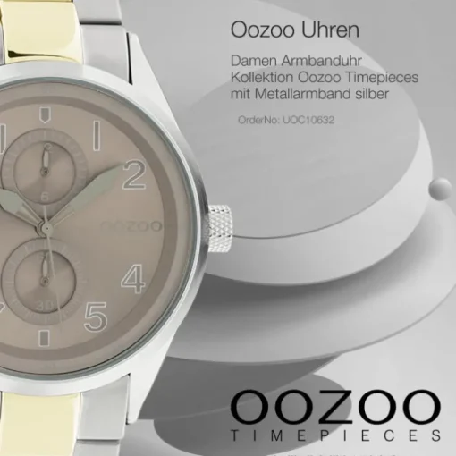 Oozoo Damen Armbanduhr Timepieces Analog Metall silber gold UOC10632
