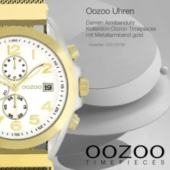 Oozoo Damen Armbanduhr Timepieces Analog Metall gold UOC10730