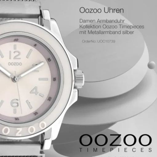Oozoo Damen Armbanduhr Timepieces Analog Metall silber UOC10739