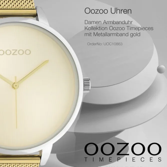 Oozoo Damen Armbanduhr Timepieces Analog Metall gold UOC10863