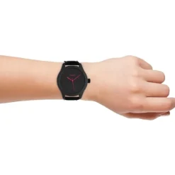 Oozoo Damen Armbanduhr Timepieces Analog Leder schwarz UOC1068A