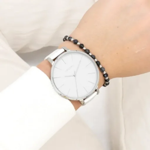 Oozoo Damen Armbanduhr Timepieces Analog Leder weiß UOC11345