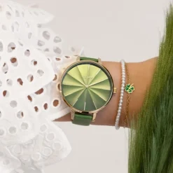 Oozoo Damen Armbanduhr Timepieces Analog Leder grün UOC11349