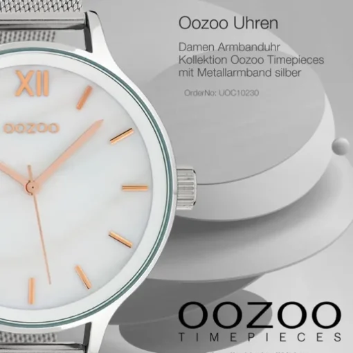Oozoo Damen Armbanduhr Timepieces Analog Metall silber UOC10230