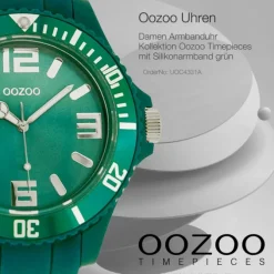 Oozoo Damen Armbanduhr Timepieces Analog Silikon grün UOC4331A