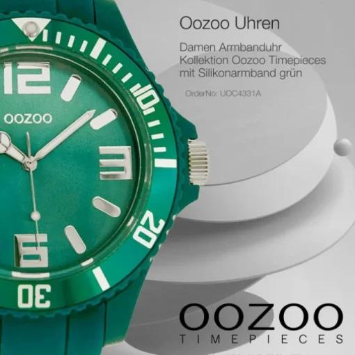 Oozoo Damen Armbanduhr Timepieces Analog Silikon grün UOC4331A