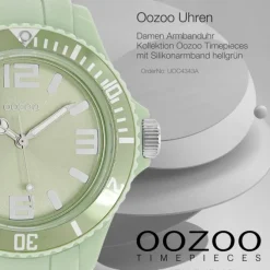 Oozoo Damen Armbanduhr Timepieces Analog Silikon hellgrün UOC4343A