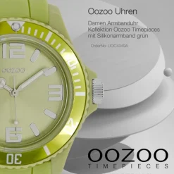 Oozoo Damen Armbanduhr Timepieces Analog Silikon grün UOC4349A