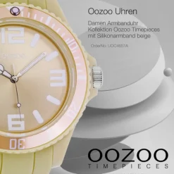 Oozoo Damen Armbanduhr Timepieces Analog Silikon beige UOC4657A