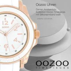 Oozoo Damen Armbanduhr Timepieces Analog Silikon weiß UOC4916A
