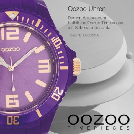 Oozoo Damen Armbanduhr Timepieces Analog Silikon lila UOC5031A