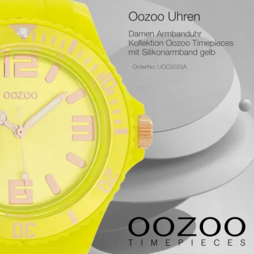 Oozoo Damen Armbanduhr Timepieces Analog Silikon gelb UOC5033A