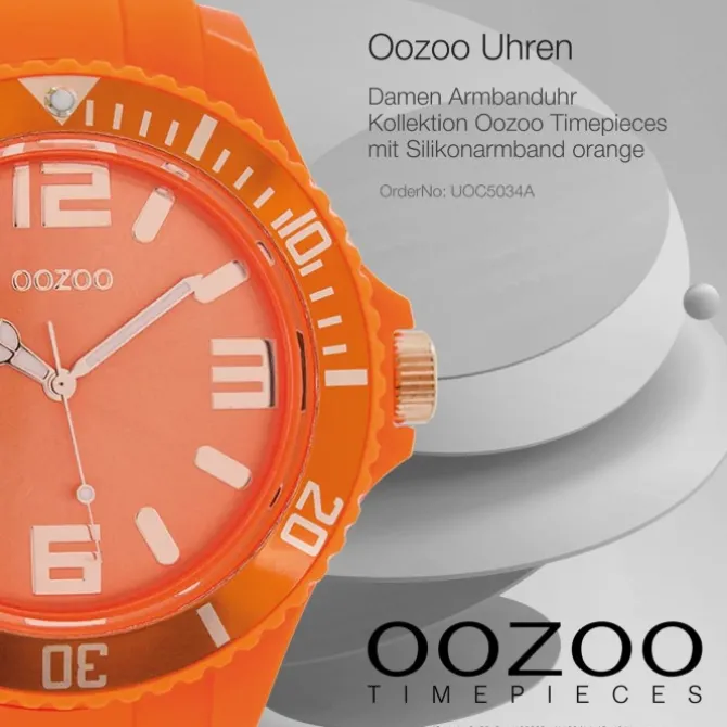 Oozoo Damen Armbanduhr Timepieces Analog Silikon orange UOC5034A