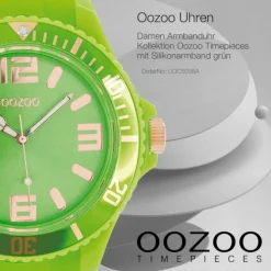 Oozoo Damen Armbanduhr Timepieces Analog Silikon grün UOC5038A