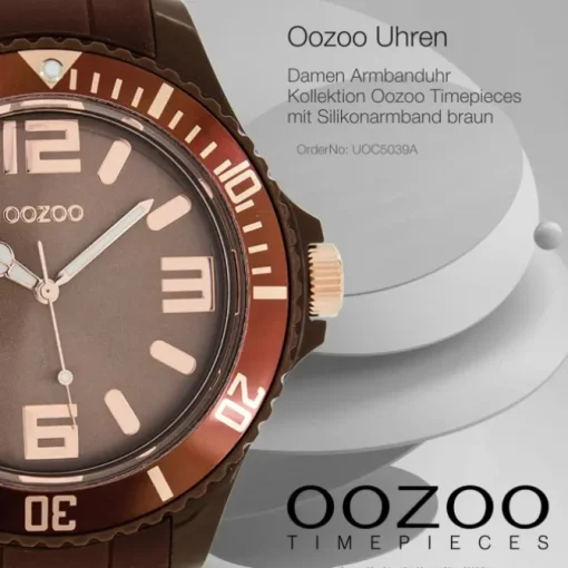 Oozoo Damen Armbanduhr Timepieces Analog Silikon braun UOC5039A