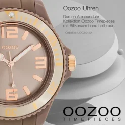 Oozoo Damen Armbanduhr Timepieces Analog Silikon hellbraun UOC5041A