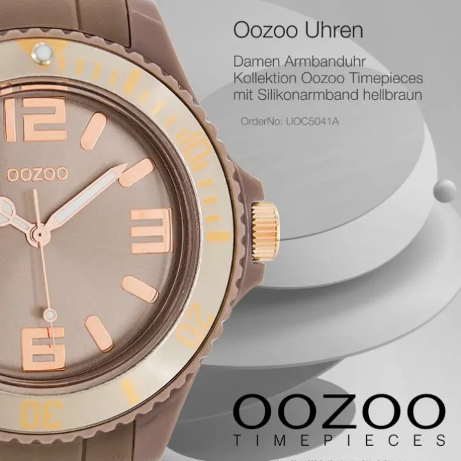 Oozoo Damen Armbanduhr Timepieces Analog Silikon hellbraun UOC5041A