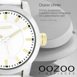 Oozoo Damen Armbanduhr Timepieces Analog Leder weiß UOC6116A