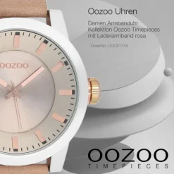 Oozoo Damen Armbanduhr Timepieces Analog Leder rosa UOC6117A