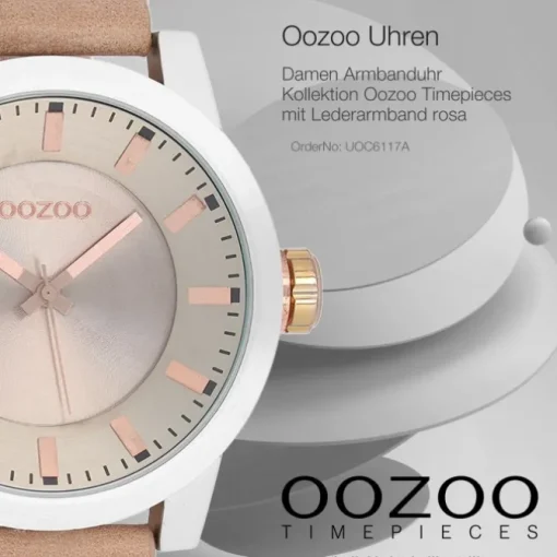 Oozoo Damen Armbanduhr Timepieces Analog Leder rosa UOC6117A